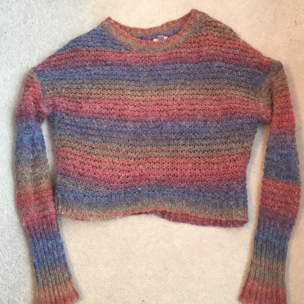 Urban Outfitters Rainbow Cropped Sweater